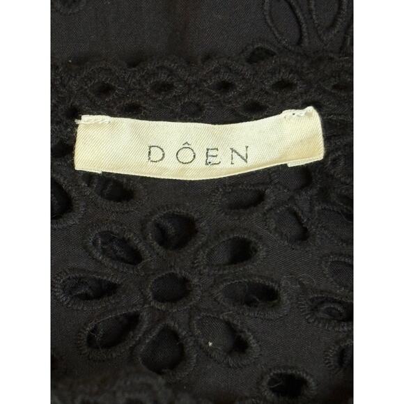 Doen Francoise Black Eyelet Cotton Maxi Dress Small - Picture 5 of 8